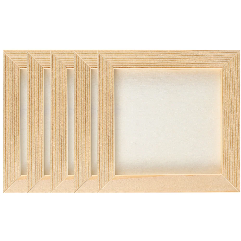 8 Pcs Clay Picture Frame Photo Kids Pallets 12x12 Mini Painting Frames Blank Craft Wooden