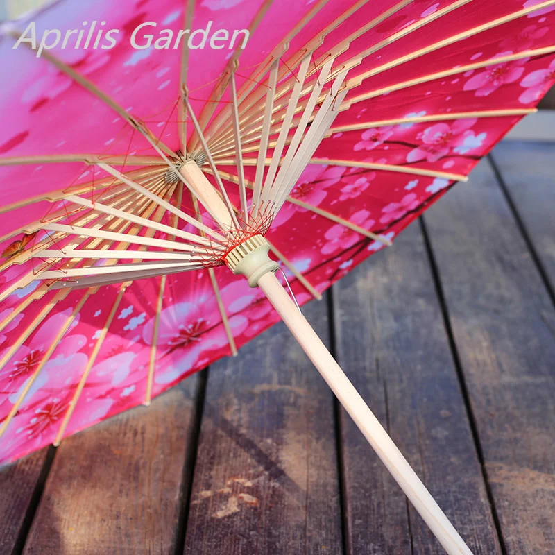 Red Oiled Paper Decorative Umbrella Hanfu Woman Chinese Wedding Silk Umbrella Decoration Parasol Paraguas Sombrilla Sun Shade