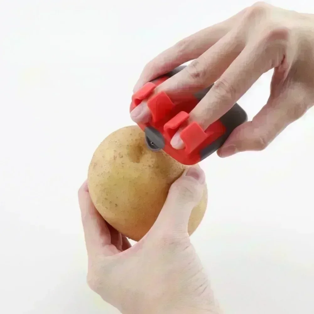 Creativity Stainless Steel Finger Peeler Vegetable Fruit Slicer Sharp Blade Comfortable Non Slip Grip Practical Household Goods