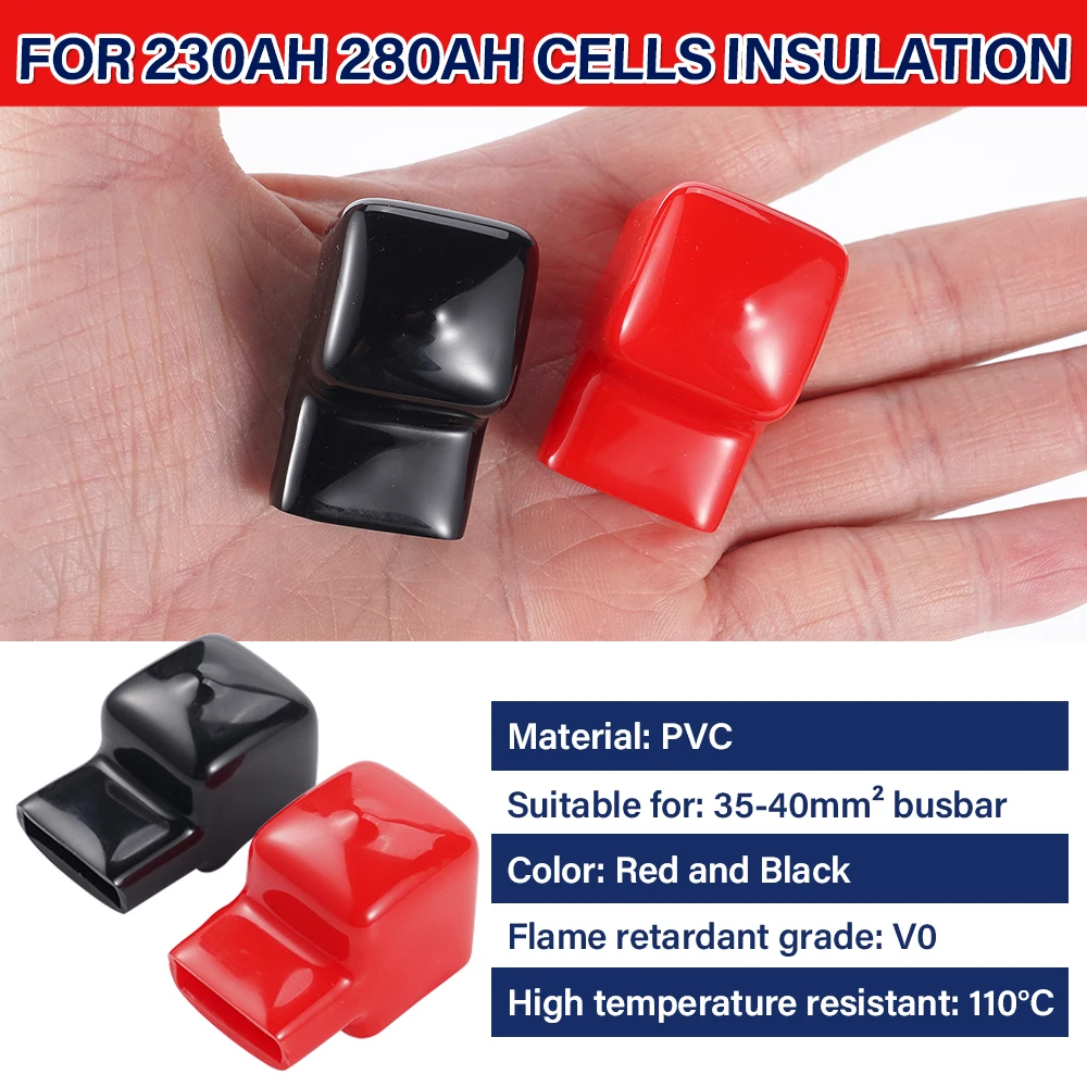 1/2/8Pairs Loose Protector Battery Terminal Cover PVC Insulation Caps For 230Ah 280Ah Lithium Battery Cell Pack Accessories