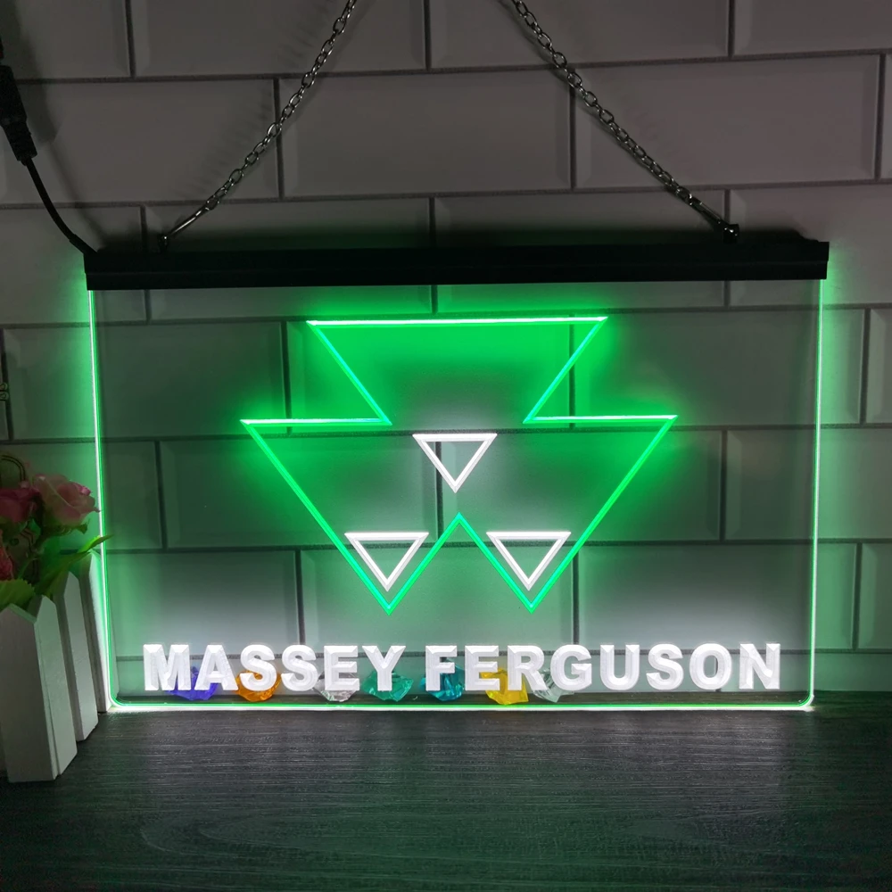 Massey Ferguson Tractor Mugs Cheers Home Decor New Year Wall Wedding  LED Neon Sign Bedroom 2 Color Display