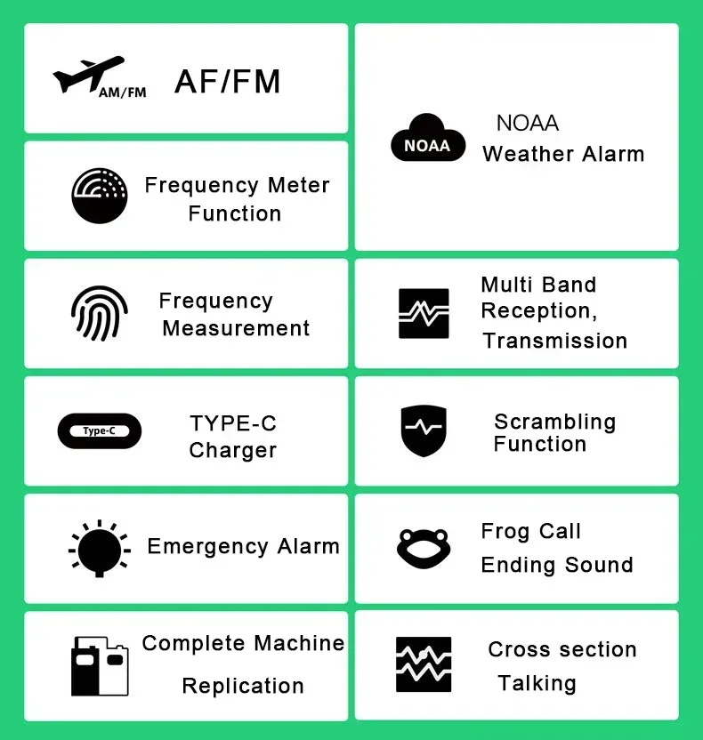 Quansheng UV-K6 Walkie Talkie 5W Air Band Radio Tyep C Charge UHF VHF DTMF FM Scrambler NOAA Wireless Frequency Two Way CB Radio