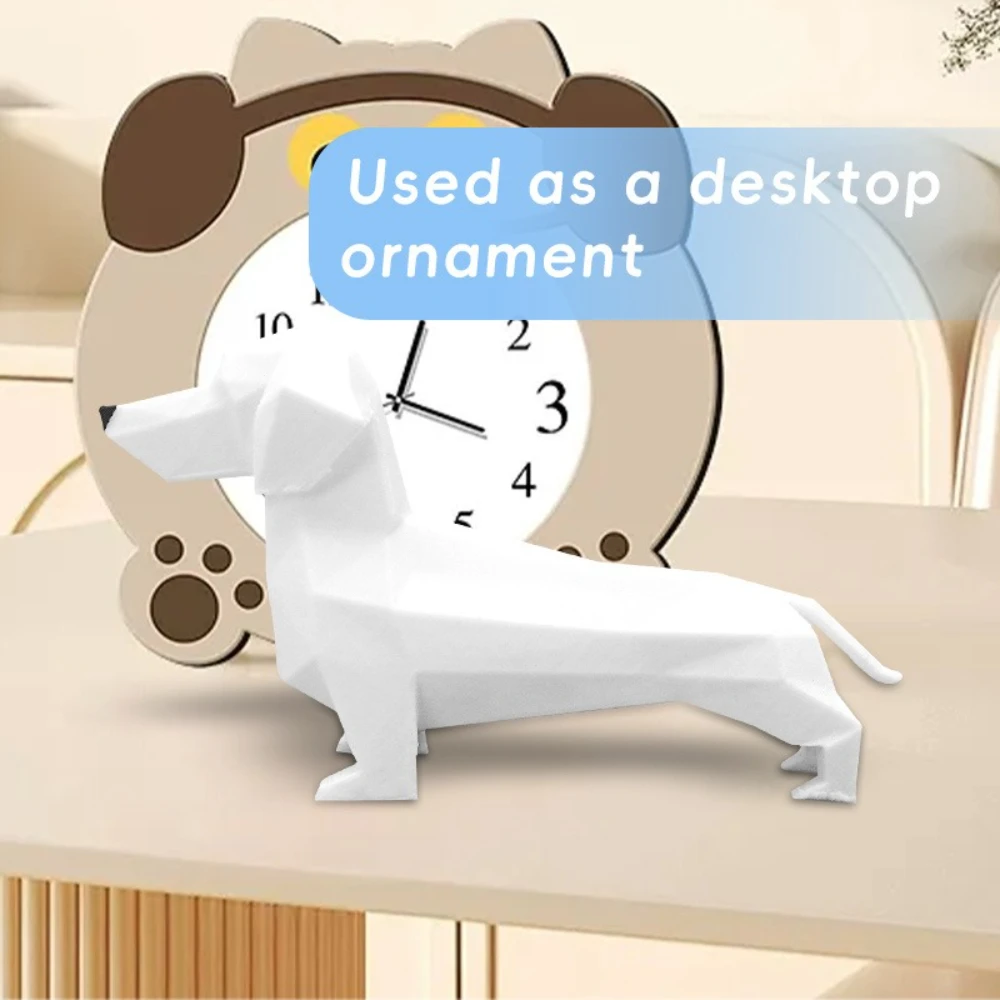 

2Pcs Personalized Creative Home Puppy Decoration Polygonal Dachshund Cute Animal Dog Dog Stress-relieving Toy Desktop Decoration