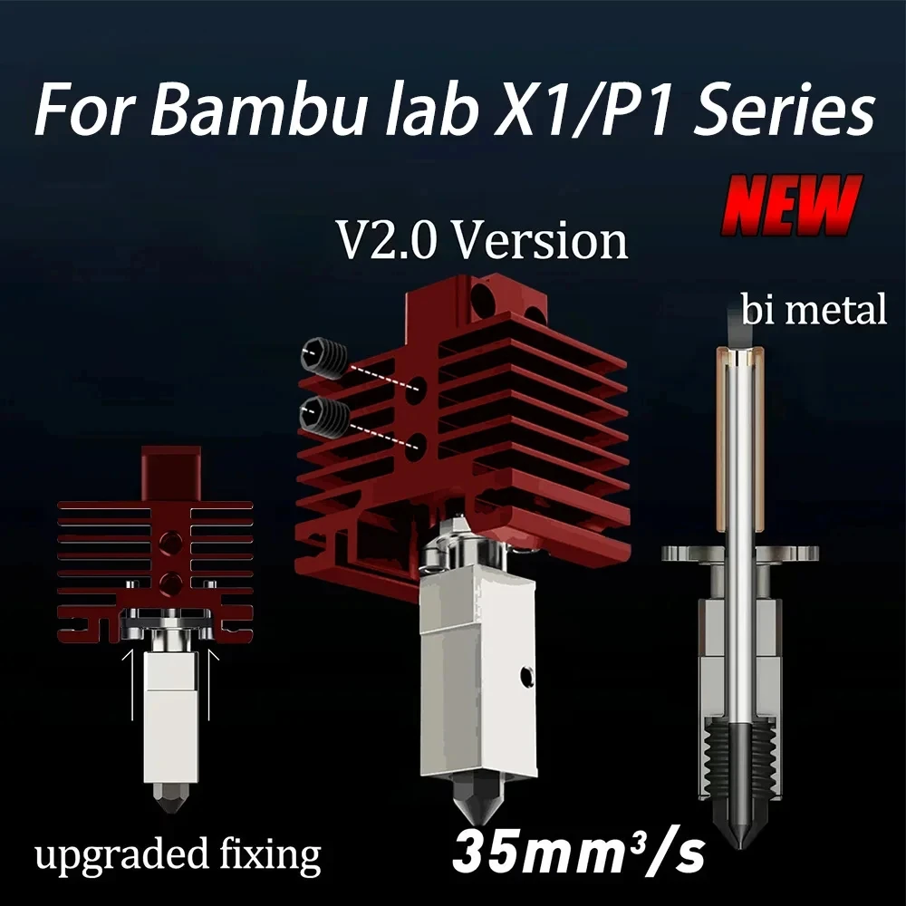 Upgrade TZ Hotend For Bambu Lab p1p X1C P1S X1 V2.0 Upgrade Hot end Print Head 3D printing parts for bambulab 3D Printer