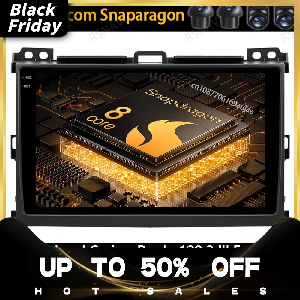 Android 15 Car Radio For Toyota Land Cruiser Prado 120 3 III For Lexus GX470 GX 470 J120 2002 - 2009 QLED Navigation Qualcomm BT