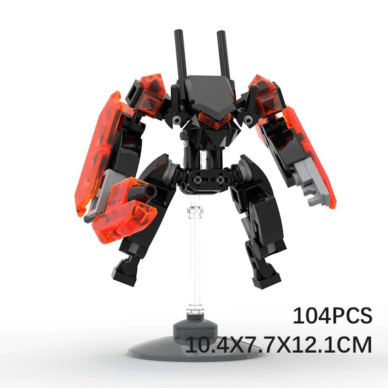 MOC-bouwstenen zijn compatibel met kleine mecha-montage exoskeletroobots, puzzelornamenten, beeldjes en kinderspeelgoed