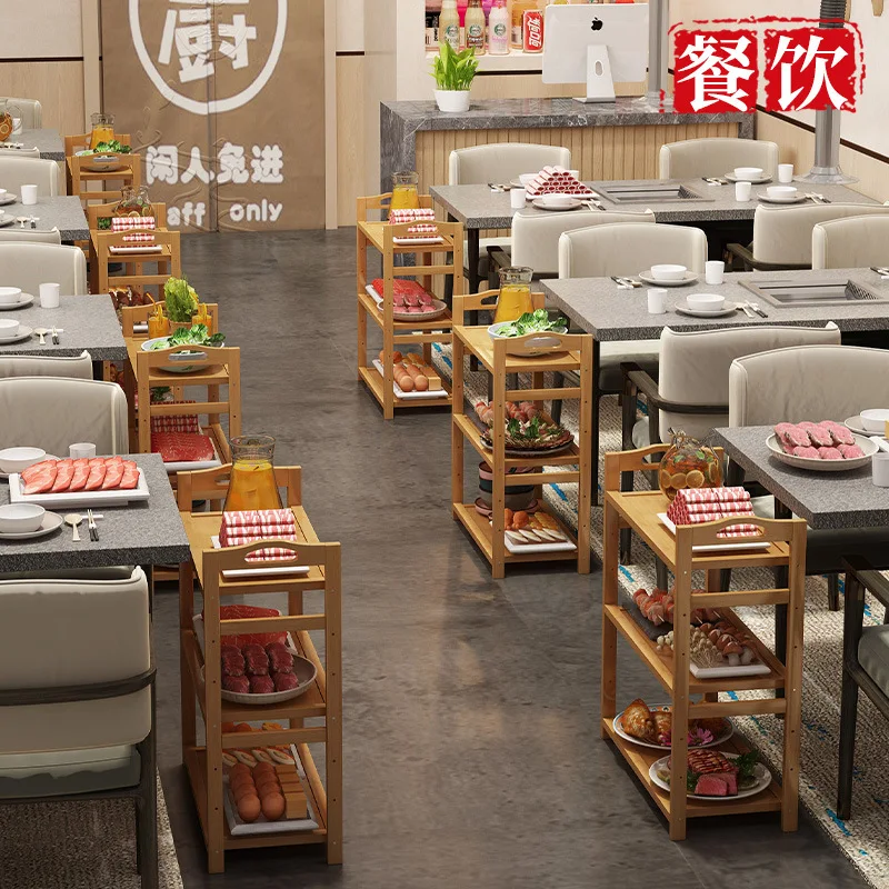 Multifunctional restaurant Hot pot restaurant Vegetable rack Ingredients and vegetables barbecue plate Side dish rack