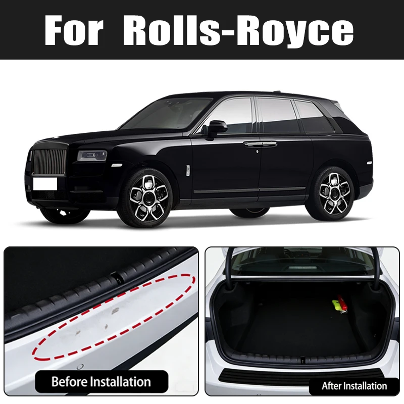 

Universal Anti-scratch Car Trunk Door Sill Plate Protector For Rolls-Royce Phantom Ghost Cullinan Wraith Dawn Silver-Spirit