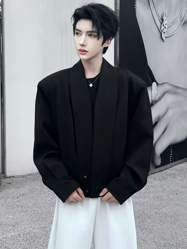 

Мужской костюм Cleanfit Bla ort: пиджак с V-образным вырезом и подплечниками, молодежный повседневный стиль, осенний сезон