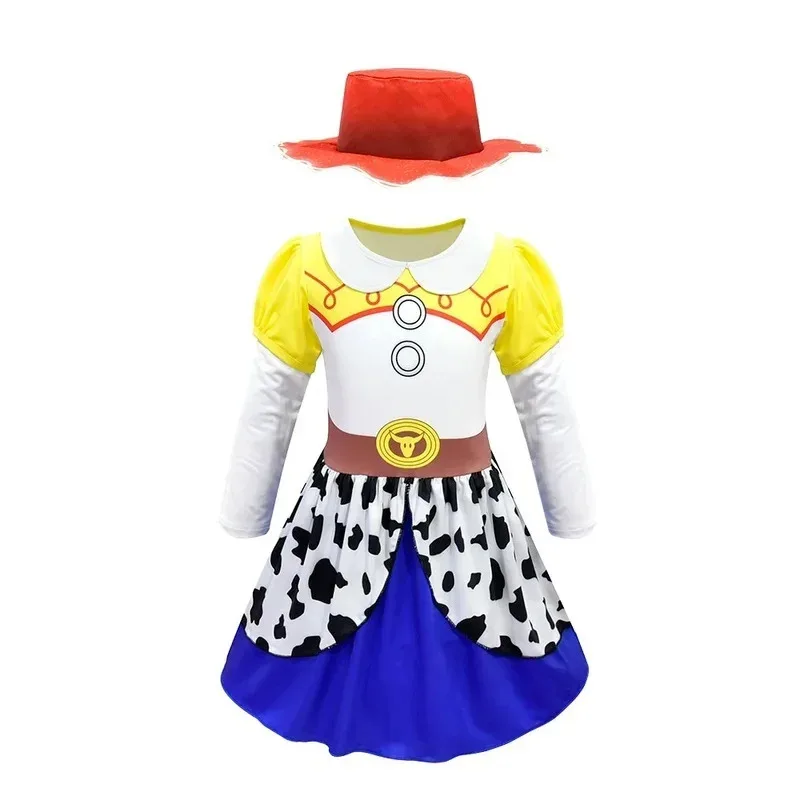 2025 11 Halloween Toy Story 4 vestido Jessie para niña, ropa con estampado 3D de dibujos animados, disfraz de vaquera para bebé, disfraz infantil, disfraz de Buzz Lightyear Fan