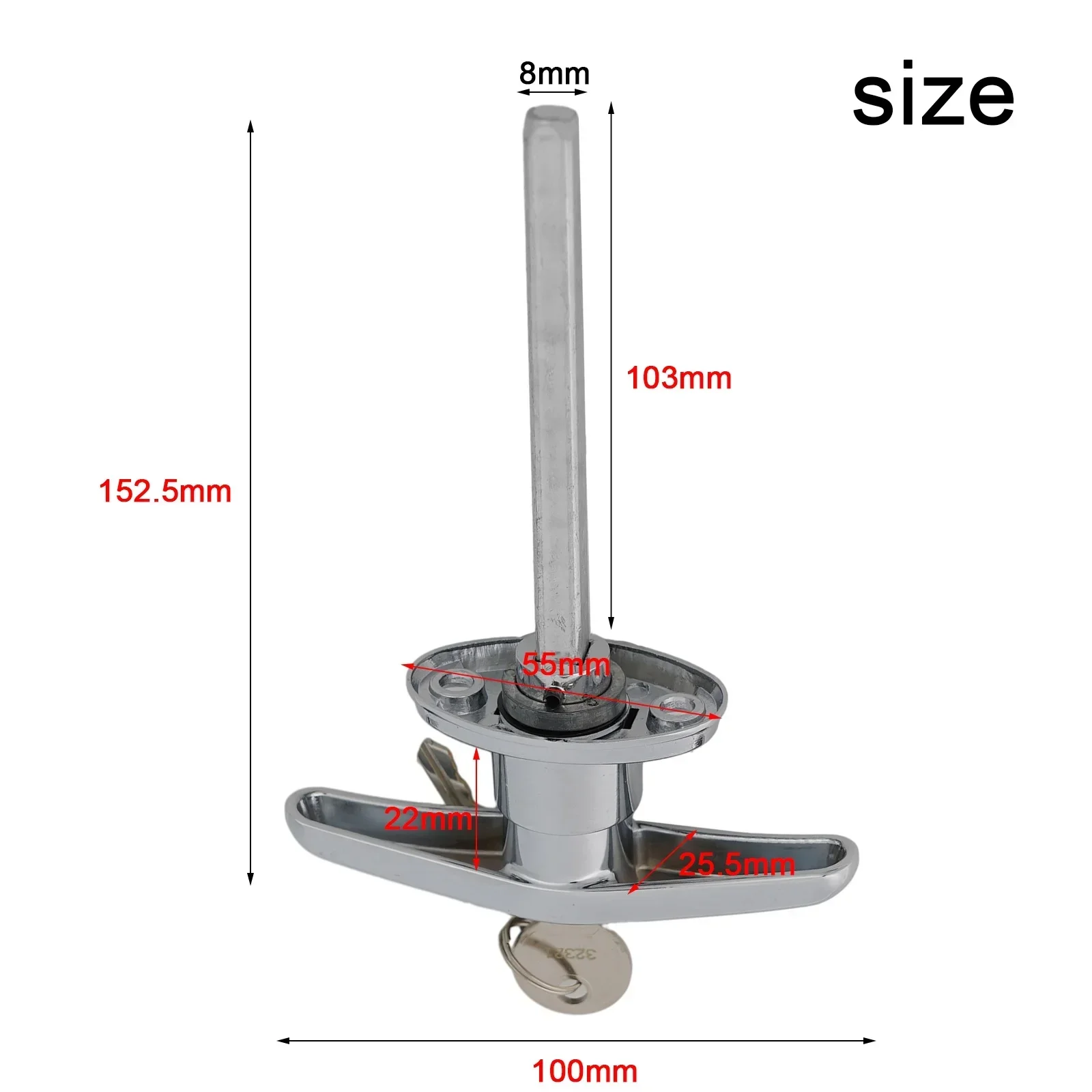 Door Hardware Garage Door Lock T Handle Lock Home Hardware Rustproof T-type Design Waterproof For Chassis Cabinet Door