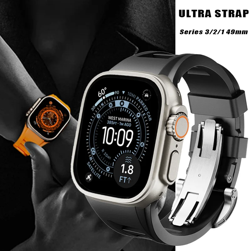

Rubber Band For Apple Watch Ultra 3/2/1 49MM Sport Soft Strap For Iwatch Series 11 10 9 8 7 6 5 4 SE 46mm 45mm 44MM 42mm Correa
