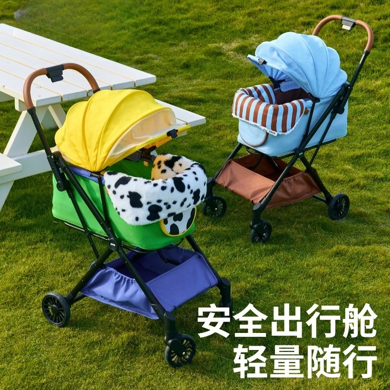 Dog out portable foldable trolley cat puppy trolley travel pet cart