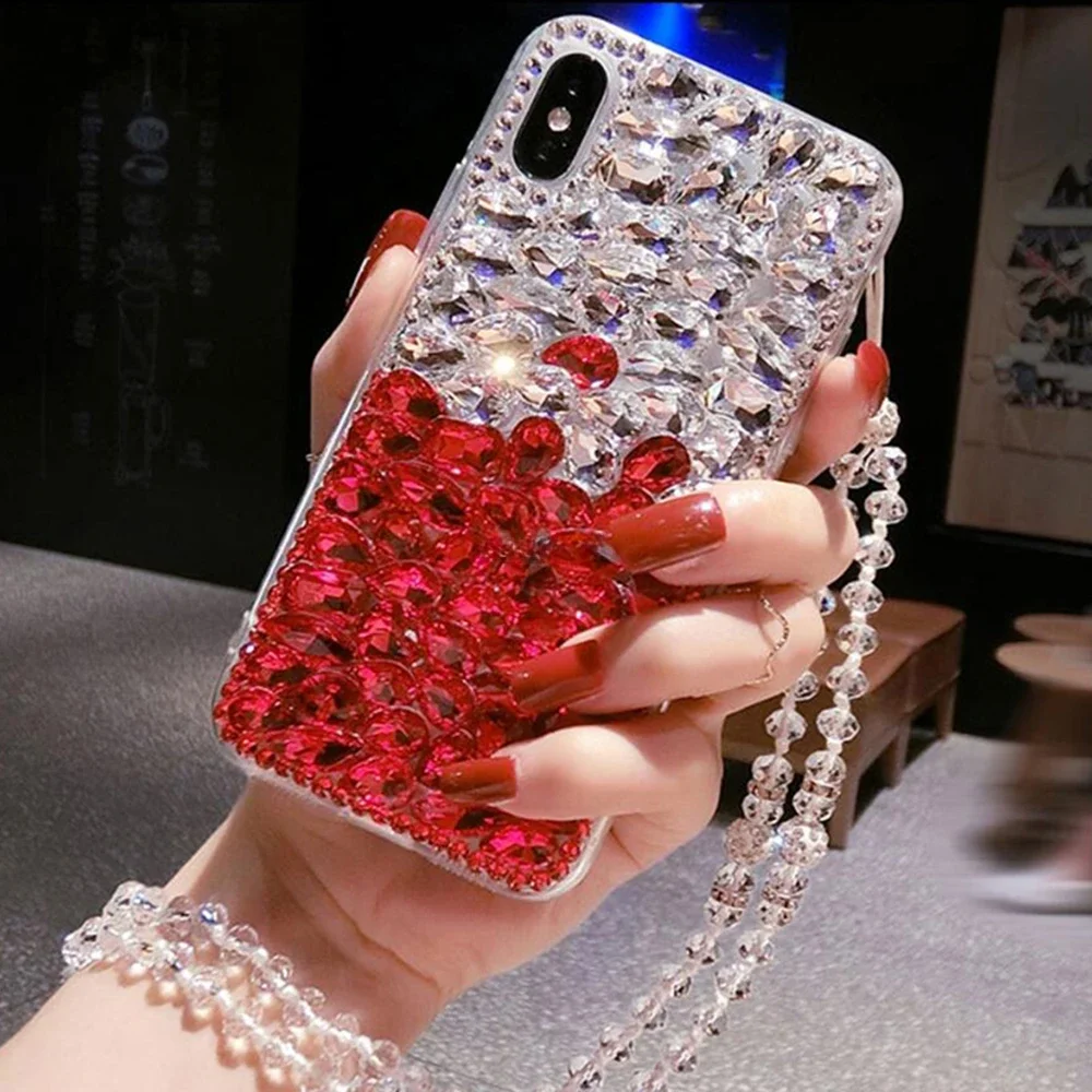 

Jewelled Dustproof Diamond Case for Xiaomi 13 14 POCO X3 X4 X5 F4 F5 PRO M4 M5 M6 Soft Back Cover with Lanyard