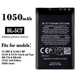 BL-5CT Mobile Phone Replacement Battery For Nokia C5 5MP C6-01 RM-776 RM-640 BL-5CT High Quality Batteries