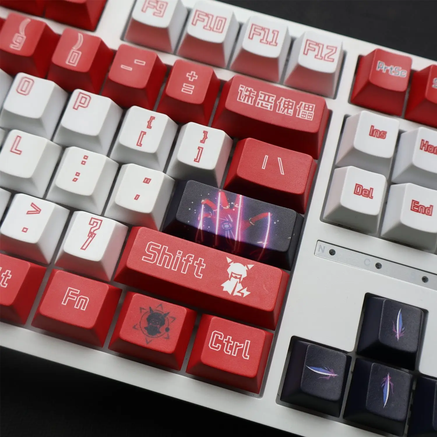 128 Keys Wuthering Waves Keycaps YinLin Theme Keycap PBT DYE-Sub Cherry Profile Key Cap for Mechanical Keyboard Accessories