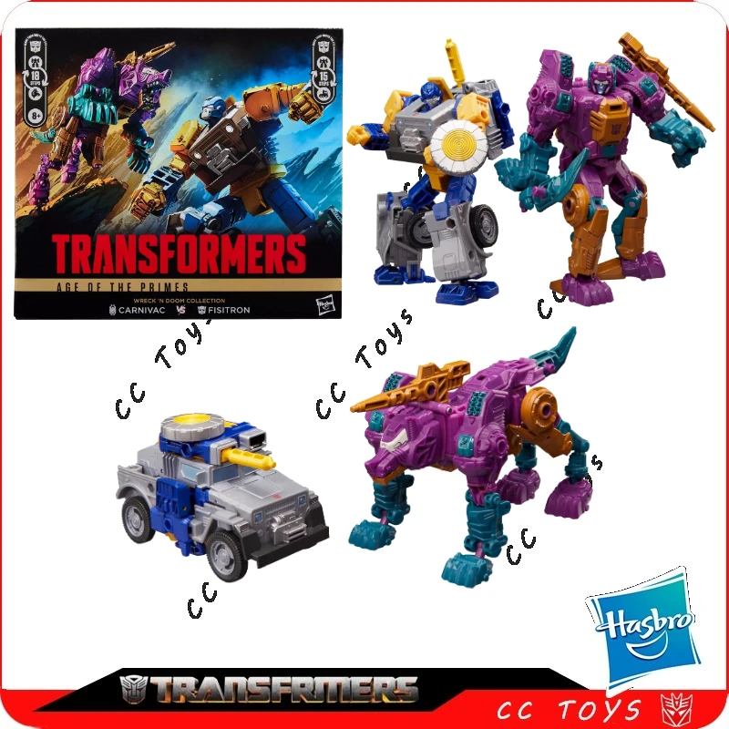 

In Stock Hasbro Transformers Toy Age Of The Primes Carnivac Fisitron Models Anime Movie Toys Robots Action Figures Gifts