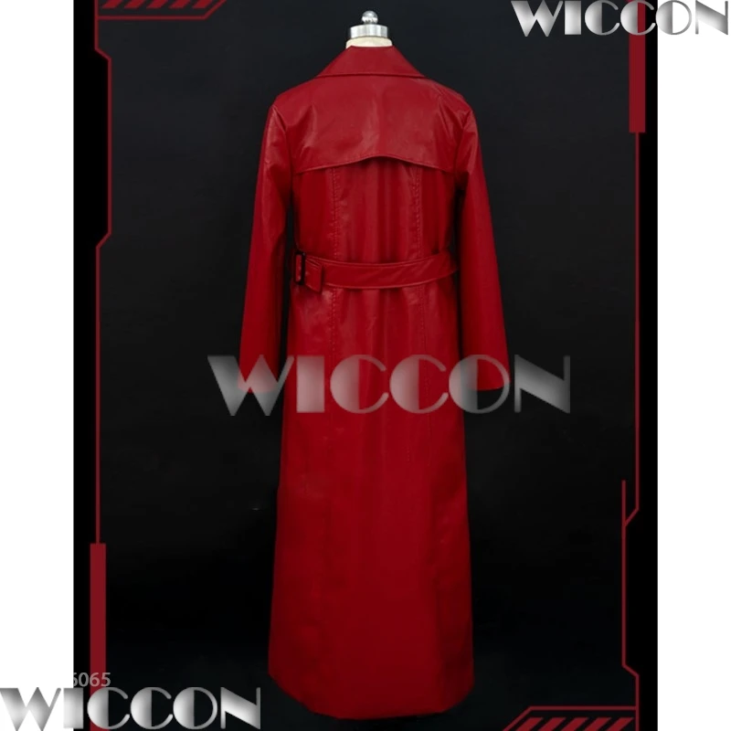 Mr Scarletella Cosplay Game Homicipher The Enigmatic Antagonist Costume Wig Long Red Trench Coat Women Men Holloween Customized