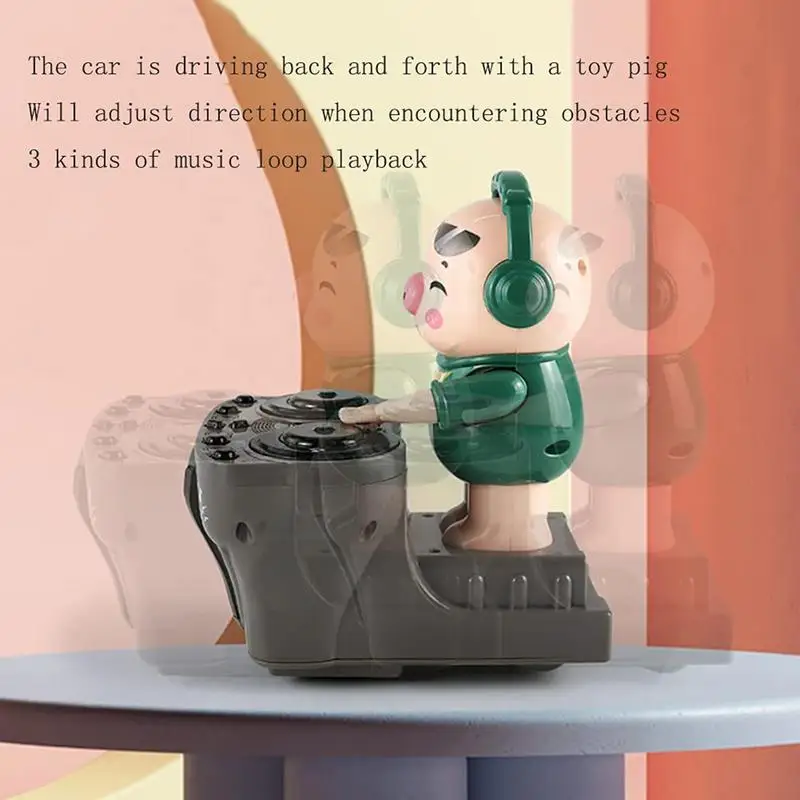 DJ Rock Pig avec musique et lumière, 3 effets sonores, robot DJ, jouets pour bébé, musique lumineuse électrique, jouets musicaux amusants