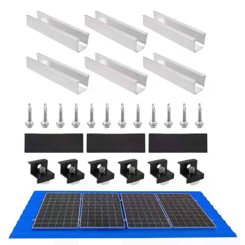 4/6/10Pcs Solar Panel Mounting Brackets Mid End Clamps Rails Kit Roofing Multiple Sized No Rust Firm Lock