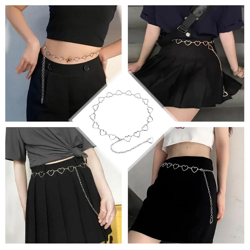 

Women's Metal Waist Chain Fashion Heart Versatile Decoration Heart Women's Waist Chain Personalized With Chain Jeans Pant D N6b5