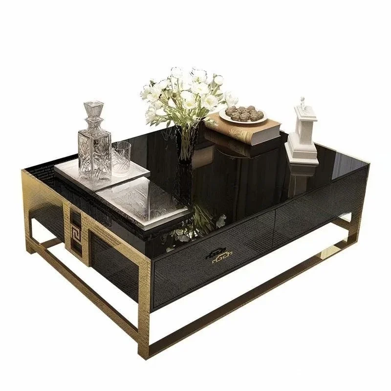 

Postmodern simple coffee table, small apartment living room rectangle, tea table with drawers, storage coffee table