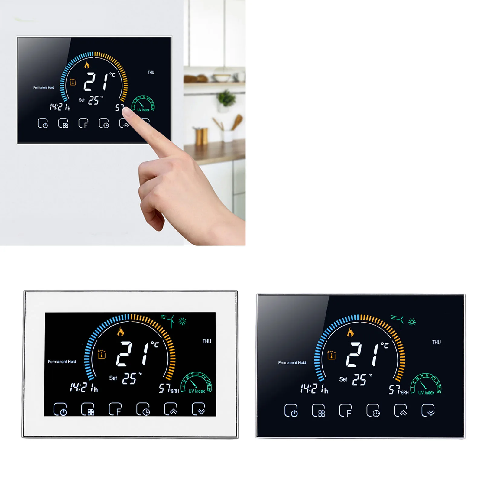 5A Smart Thermostat Switch WiFi APP Voice Control Programmable Touch Screen Thermostat for Home Floor Heating AC95‑240V