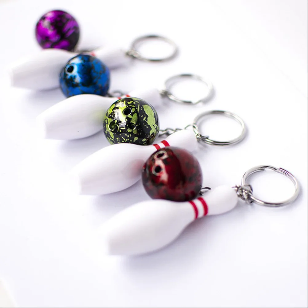 4 pièces Mini Bowling porte-clés créatif PVC porte-clés décoration cadeau suspendu ornement porte-clés pendentif porte-clés