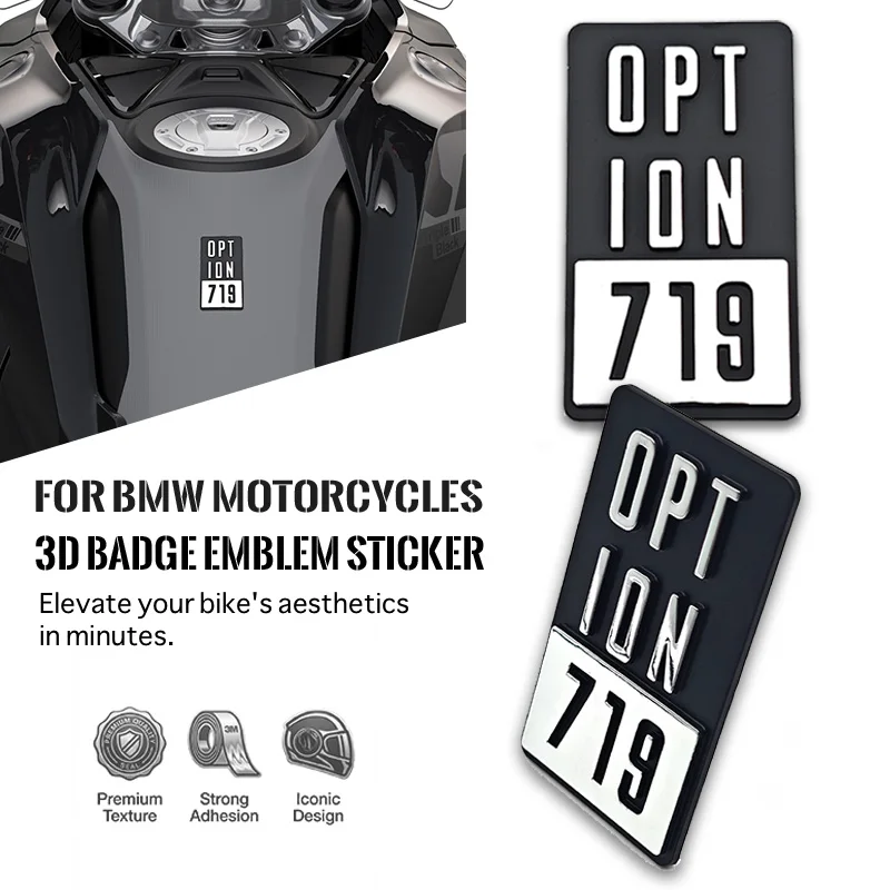 

OPTION 719 3D Emblem Badge Sticker Relief Decal Universal Tank Sticker For BMW Motorcycles R1200GS R1250GS R1300GS F750GS F800GS