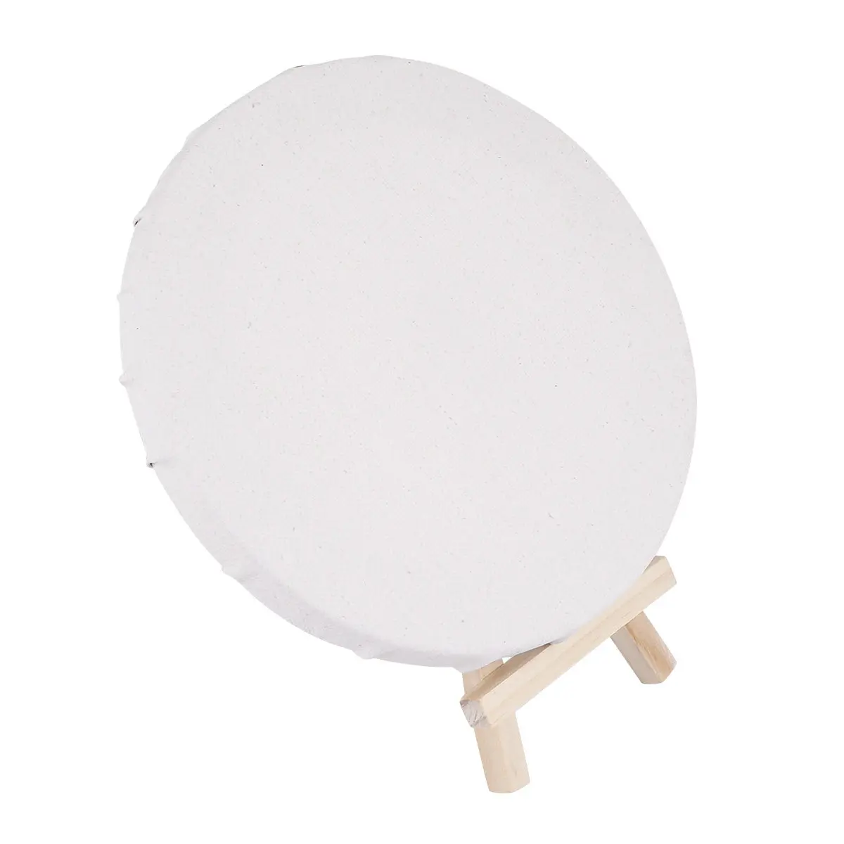 4Pcs Artist Canvas Frame Set Blank Round Painting Boards Mini Wood Display Easels for Students DIY Panels Oil Acrylic Tempera