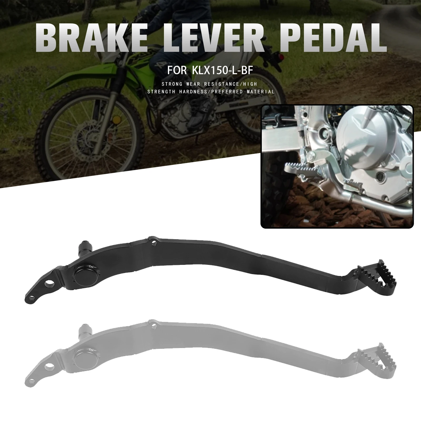 

KLX150 Rear Brake Pedal Lever For Kawasaki KLX150L KLX150BF KLX 150 150L BF 2014-2024 Motorcycle Footpeg Brake Lever Accessories