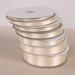 (91 meters/roll) Beige Single Face Satin Ribbon Wholesale Gift Wedding Christmas Decoration DIY Webbing Card Gift Wrapping