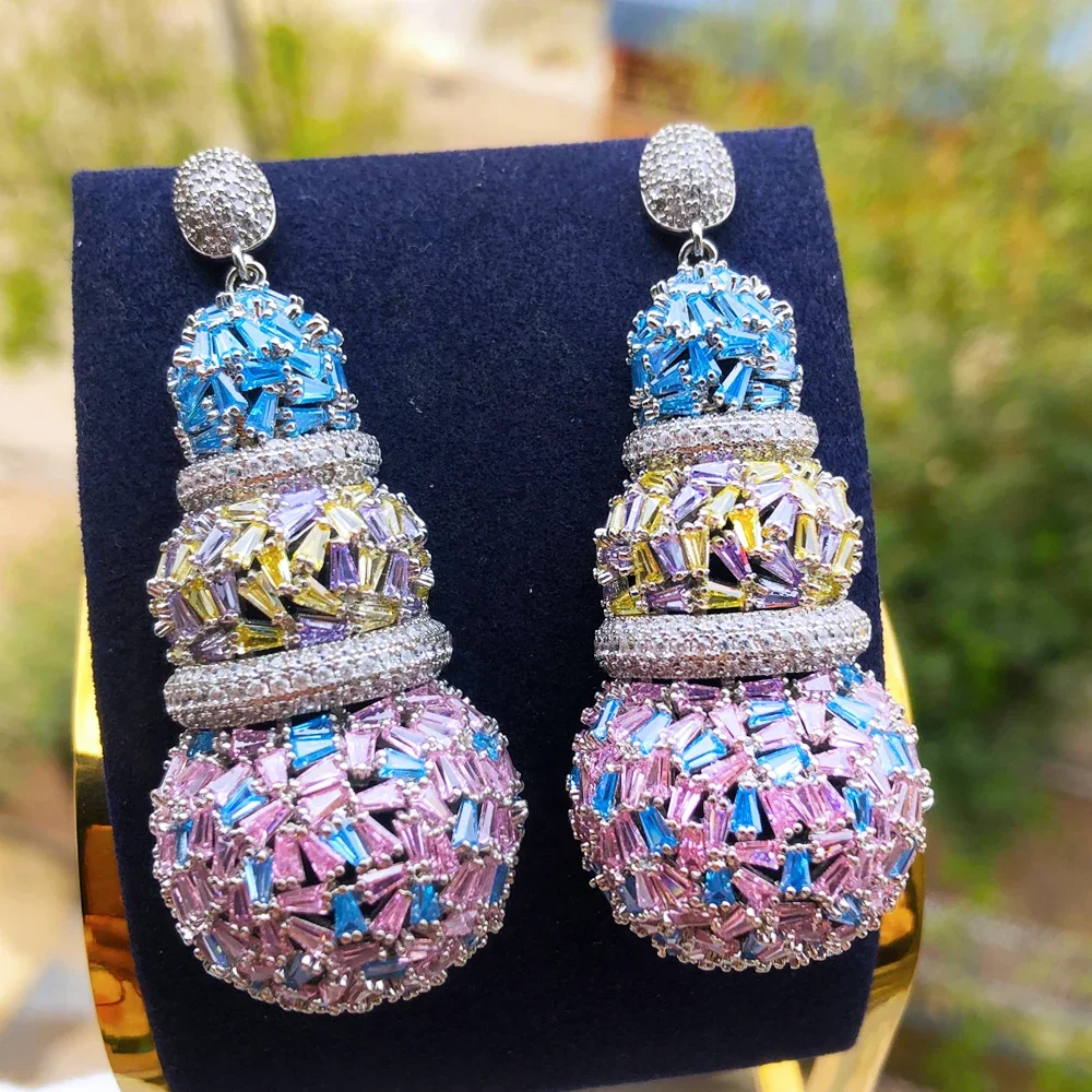 

Missvikki New Luxury Olive Pendant Earrings Necklace Jewelry Set Super CZ Bridal Wedding Sparkling New Design Fashion Jewelry