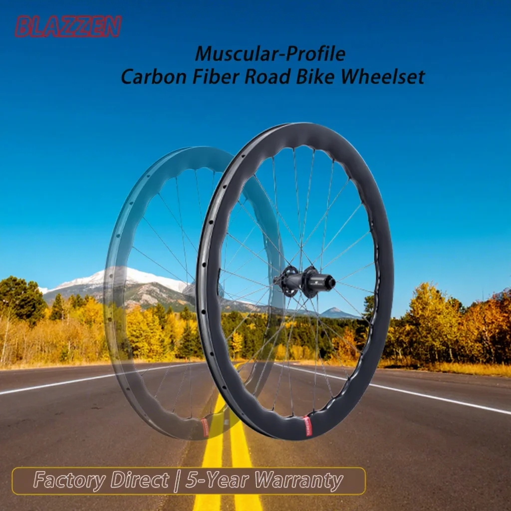 RDC Factory Direct 700c Carbon Fiber Disc Brake Wheelset for Compatible Wave Rim Road Wheel Tubeless Ready Lightweight