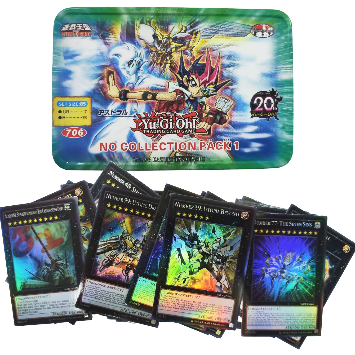 بطاقات Yu Gi Oh ، بطاقة تجميع لعبة المبارزة مع صندوق قصدير ، بطاقة حزمة EXODIA ، بطاقة 40