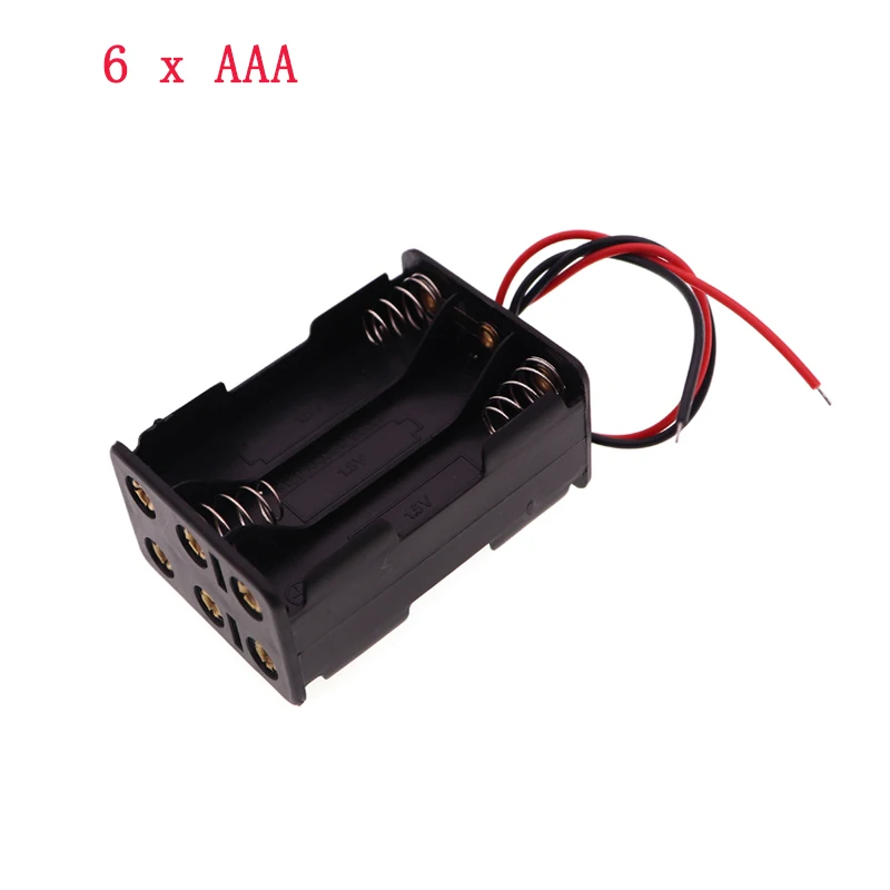 1 Uds. Contenedor de batería de 1 2 3 4 6 8 ranuras caja del banco de energía de batería AAA 1x 2x 3x 4x 6x 8x caja de soporte de batería AAA con cable
