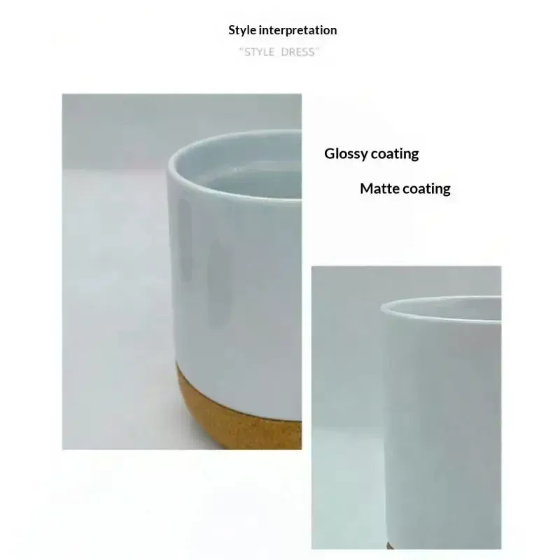 Cork Base Frosted Ceramic Coffee Mug Scratch Resistant 350ml Drinking Cup for Picnic Beach Outdoor Use