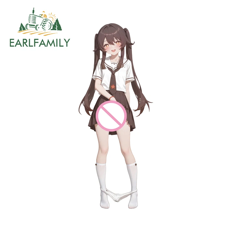 EARLFAMILY Hutao 그래피티 스티커 핫 애니메이션 테마 앞유리 범퍼 데칼 DIY 간단하고 실용적인 방수 트롤리 액세서리