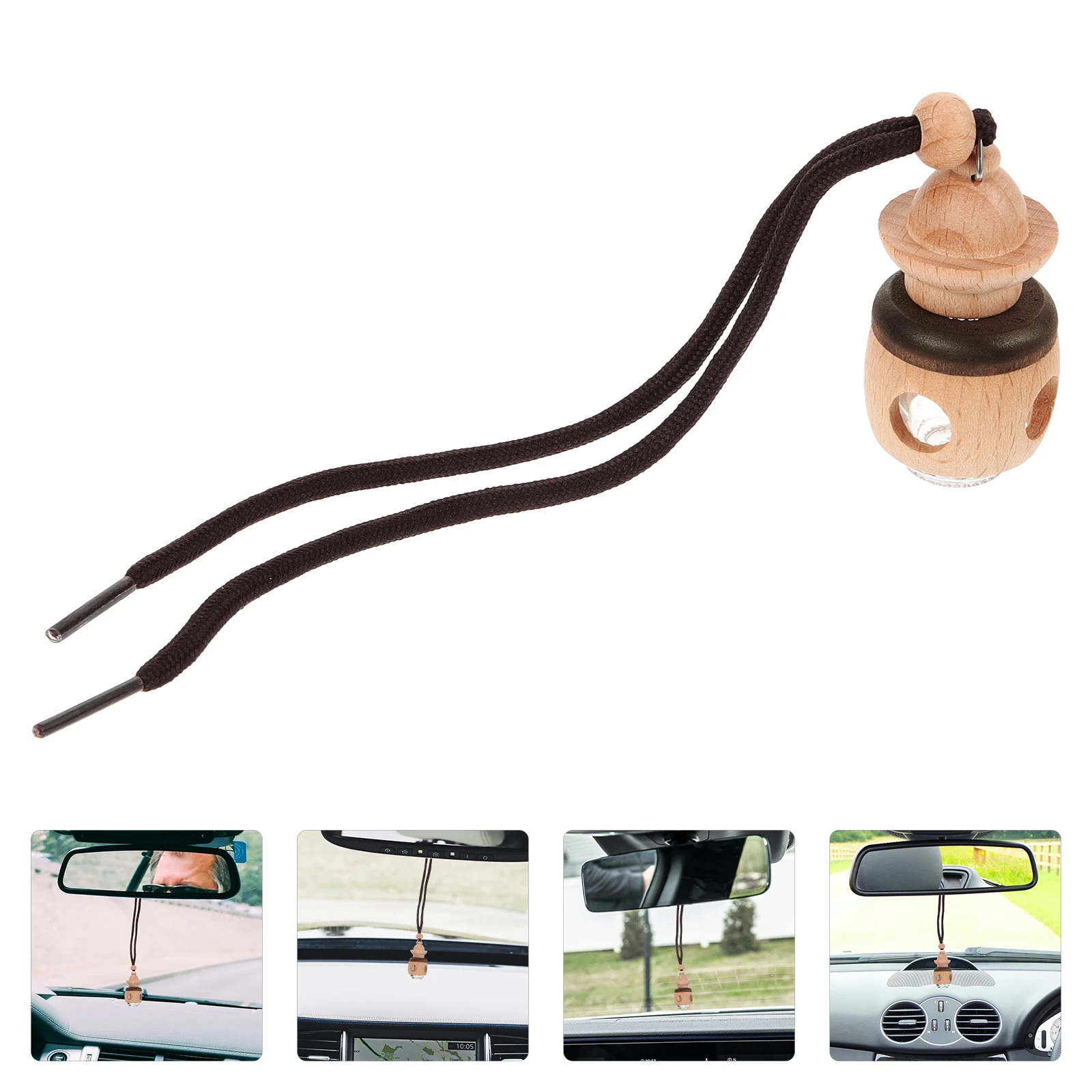 

Многоразовый стеклянный автомобильный флакон духов, диффузор, прозрачный подвесной освежитель воздуха для снятия стресса, прочный деревянный колпачок