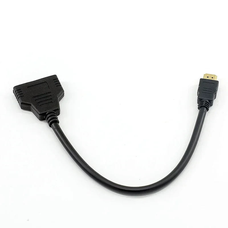 HD-MI Compatible 2 Dual Port Y Splitter HD 1080P V1.4 Male To Double Female Adapter Cable 1 In 2 Out Converter Connect Cable