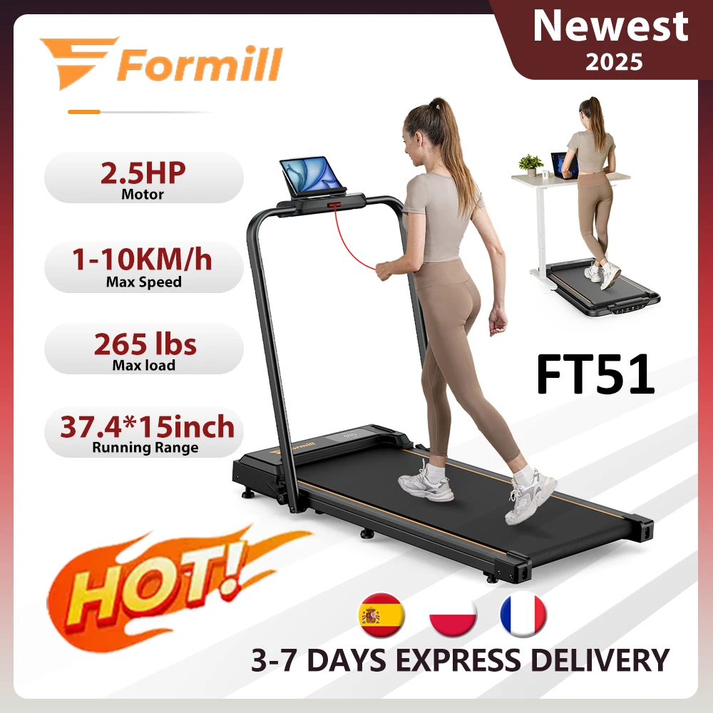 Formill ft51 2 in 1 Laufband, Höchst geschwindigkeit 1-10km/h elektrisches Laufband, montage frei, Laufband mit Jogging maschine für zu Hause