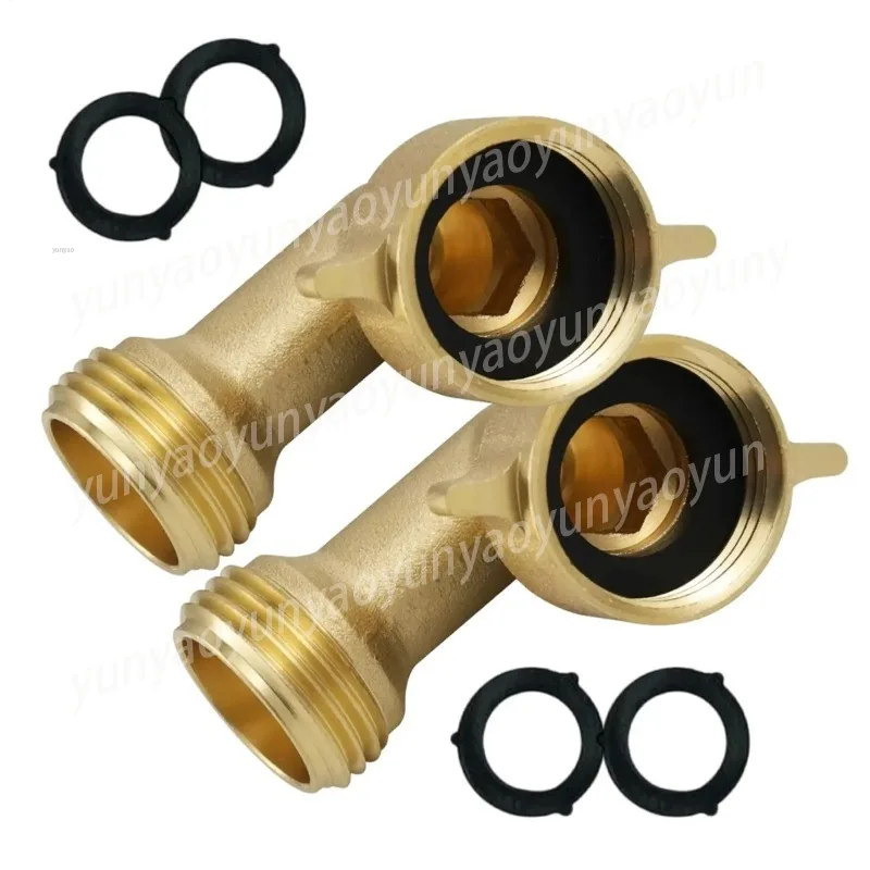 Garden Hose Connector Brass Leak-Proof 90-Degree Elbow Nozzle Garden Hose Connectors for Repair Sewer Sink Outdoor Irrigation