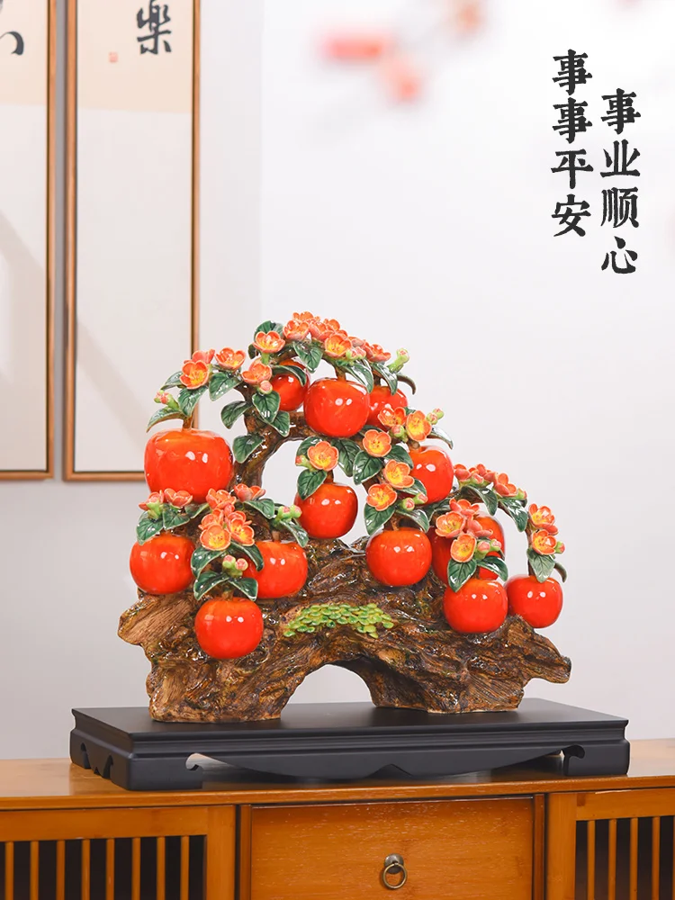 Ceramic Apple Decorations New Chinese Style Living Room, Entrance, porch, Joy of Moving Home Decoration, Large Handicrafts