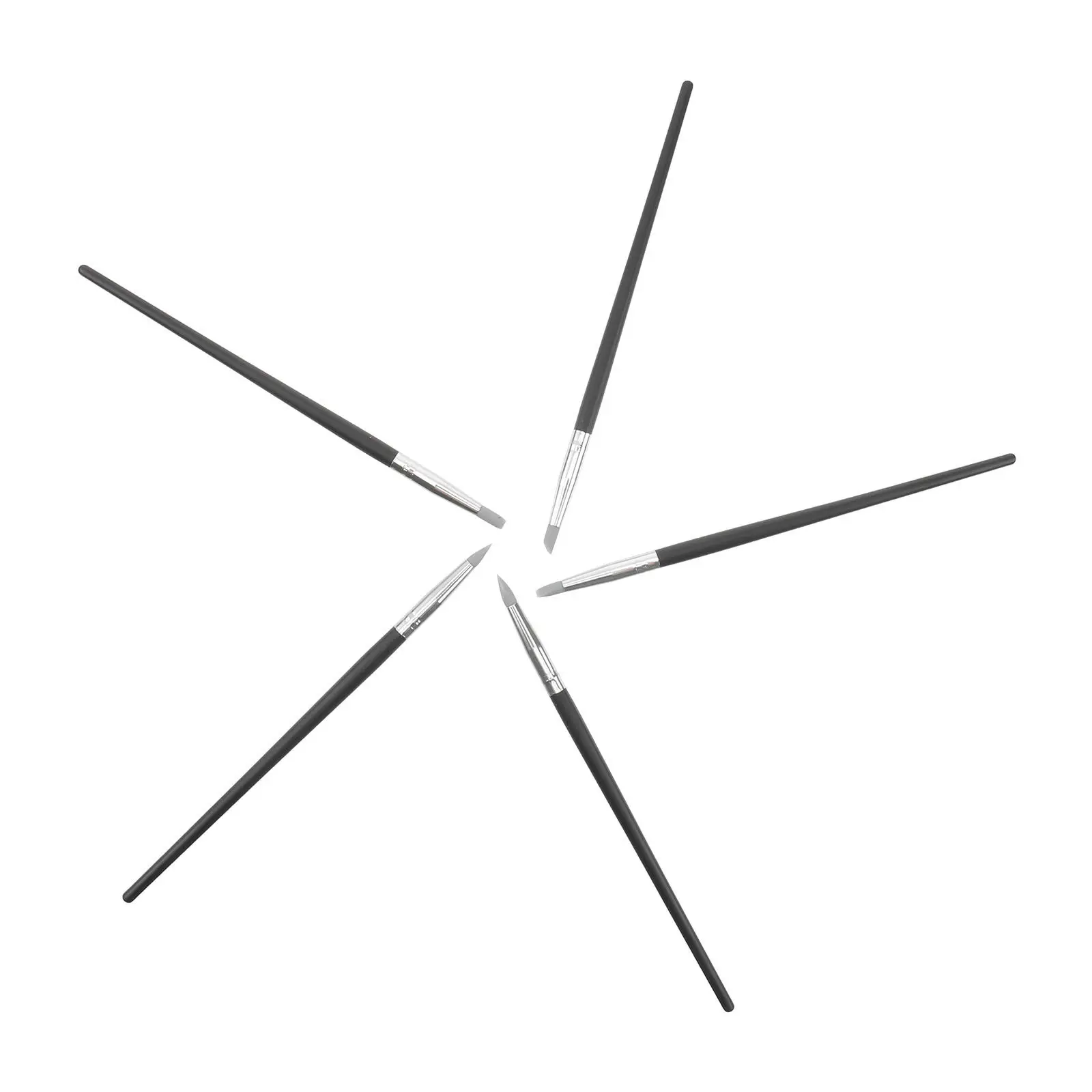 

Набор из 5 силиконовых ручек-кистей для рисования, многофункциональные инструменты для лепки из глины, моделирования и декорирования ногтей, а также для художественных работ