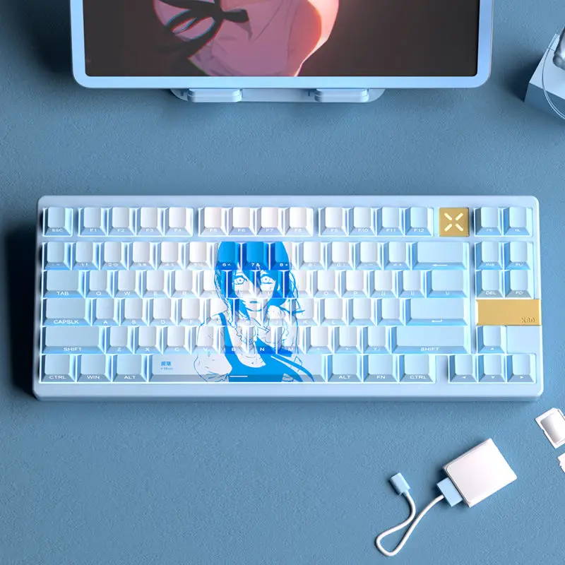 126 Keys Anime Reze Keycaps Double Shot Translucent Keycap Pink for Cherry Mx Wooting 60he Magnetic Axis for Mechanical Keyboard