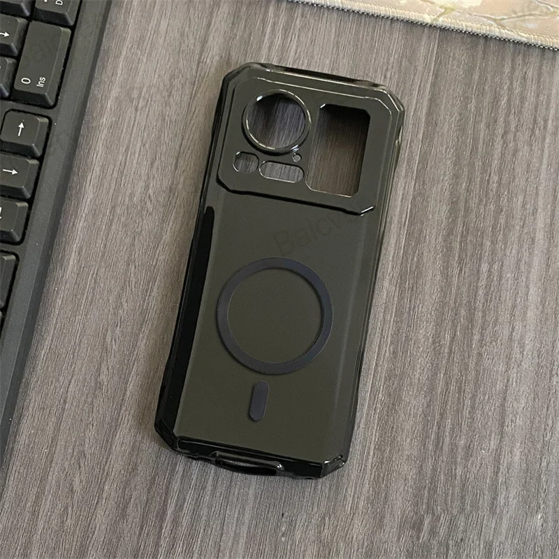 Funda de moda para Hotwav Cyber 15, carcasa transparente negra, cubierta protectora trasera de TPU con pegatina magnética