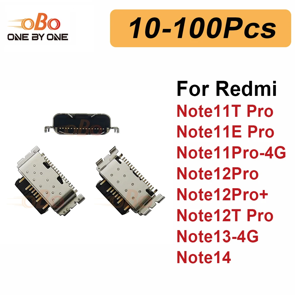 10-100Pcs Charging Port Dock Plug For Redmi Note 11T 11E 11 12 12T Pro 13 14 4G 5G TYPE-C Charger Connector Socket Repair