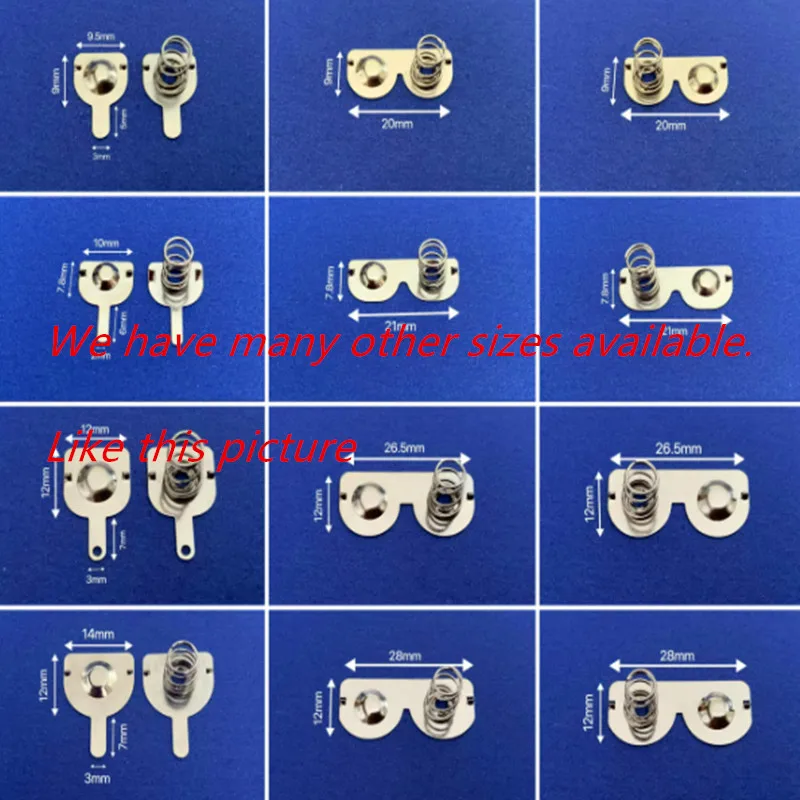 100pcs 18650 positive and negative single contact spring plate ( 50Pairs) 16x18.5mm