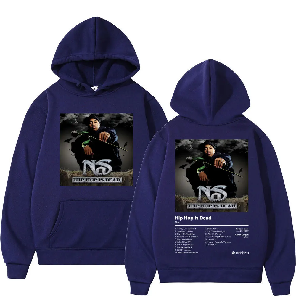 Sudadera con capucha para hombre y mujer, suéter con estampado de Rapper NAS, Álbum de Música, Hip Hop, Ls, Dead, Vintage, informal, de gran tamaño