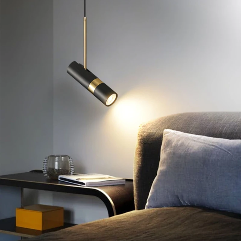

Nordic Bedroom Bedside Chandelier Bar Counter Dining Room Office Study Room Adjustable Angle Spotlight Simple Led Pendant Light